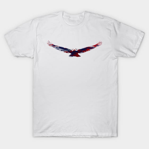 Red White and Blue Bald Eagle T-Shirt by HammerPenStudio